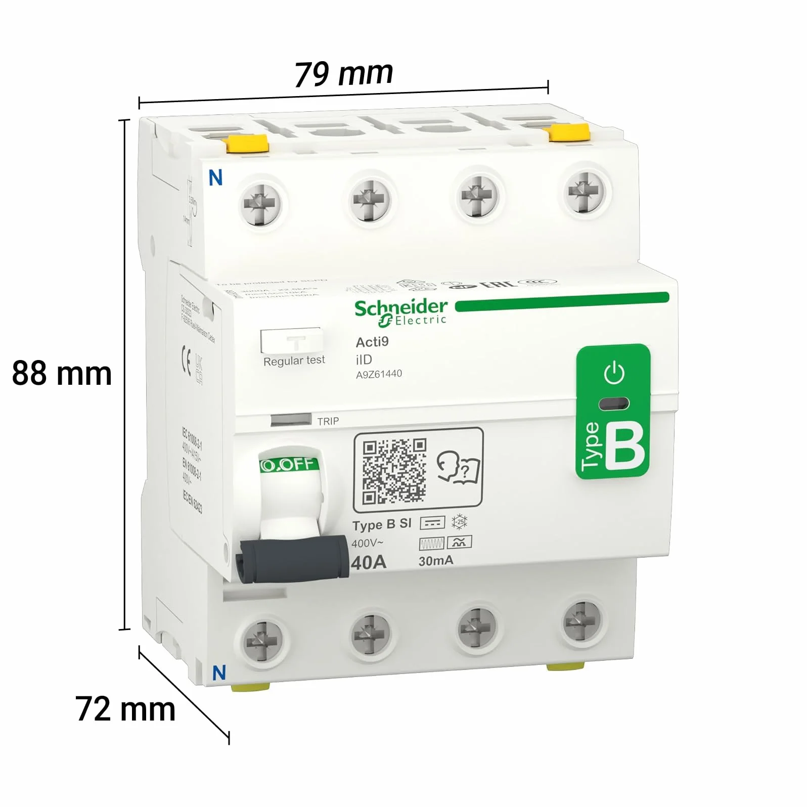 Power A9Z61440 Acti9-Iid 4P 40A 30mA B SI